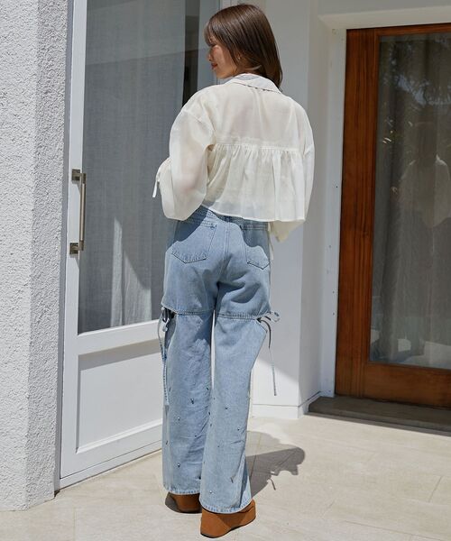 MAJESTIC LEGON（マジェスティックレゴン）の「キラキラドロストシアーシャツ（シャツ/ブラウス・レディース・アイボリー/ライトブルー/チャコールグレー/ピンク・MEDIUM）」の7枚目の写真