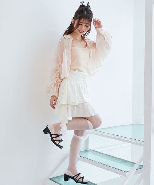 MAJESTIC LEGON（マジェスティックレゴン）の「キラキラドロストシアーシャツ（シャツ/ブラウス・レディース・アイボリー/ライトブルー/チャコールグレー/ピンク・MEDIUM）」の13枚目の写真