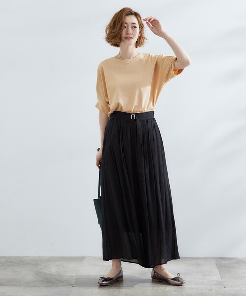 grove（グローブ）の「【UVカット/ひんやり/二の腕カバー】タックドルマンプルオーバー（Tシャツ/カットソー・レディース・ブラック/オフホワイト/グレー/ブルー/ライトイエロー系・02/03/01/05/04）」の19枚目の写真