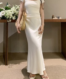 YUGA_YGMC　Satin narrow mermaid skirt