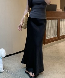 YUGA_YGMC Satin narrow mermaid skirt