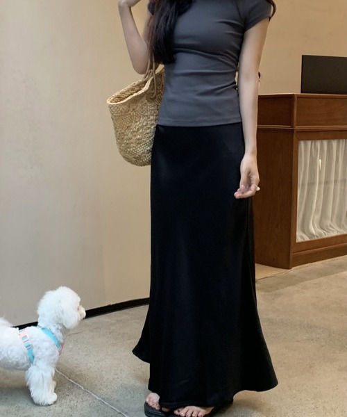 FREE STYLISTS(フリー スタイリスト)の「YUGA_YGMC Satin narrow mermaid skirt(スカート・レディース・シャンパン/オフホワイト/ブラック・XL/M/L)」の9枚目の写真
