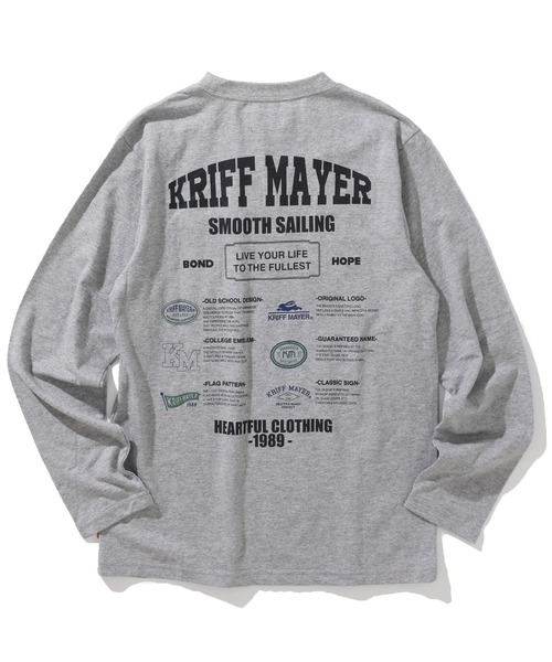 KRIFF MAYER Kid's Collection（クリフメイヤーキッズコレクション）の「【綿100％】外遊びイラストロンT(ロゴ)（Tシャツ/カットソー・キッズ・ブラック/グレー/オフホワイト/ブルー/ライトグリーン/オレンジ・120/130/140/150/160/170）」の9枚目の写真