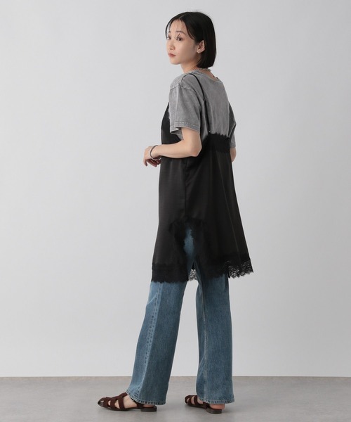 LOWRYS FARM（ローリーズファーム）の「ランジェリーキャミＣＨ　 572465（キャミソール・レディース・ブラック/アイボリー・FREE）」の4枚目の写真