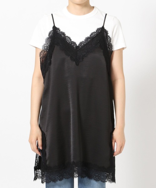 LOWRYS FARM（ローリーズファーム）の「ランジェリーキャミＣＨ　 572465（キャミソール・レディース・ブラック/アイボリー・FREE）」の9枚目の写真