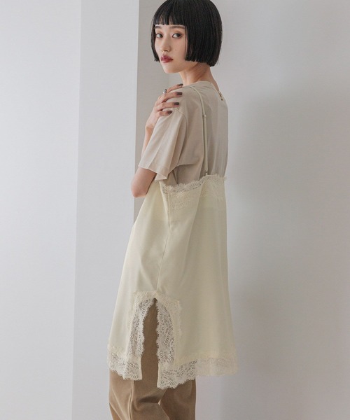 LOWRYS FARM（ローリーズファーム）の「ランジェリーキャミＣＨ　 572465（キャミソール・レディース・ブラック/アイボリー・FREE）」の21枚目の写真