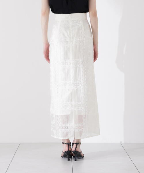 PROPORTION BODY DRESSING(プロポーションボディドレッシング)の「シアーパネルレーススカート / 1215220705(スカート・レディース・ホワイト/ブルー・MEDIUM/P/S)」の14枚目の写真