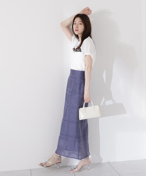 PROPORTION BODY DRESSING(プロポーションボディドレッシング)の「シアーパネルレーススカート / 1215220705(スカート・レディース・ホワイト/ブルー・MEDIUM/P/S)」の22枚目の写真
