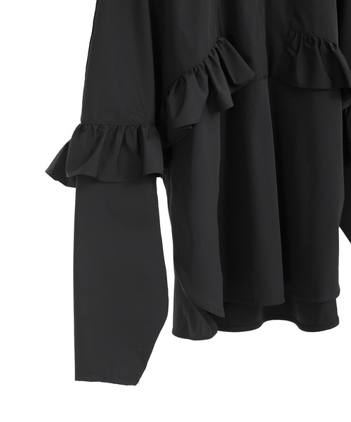 Fashion Letter（ファッションレター）の「水陸両用 フリルデザイン ラッシュガード ブラウス（ラッシュガード・レディース・ブラック・M）」の16枚目の写真