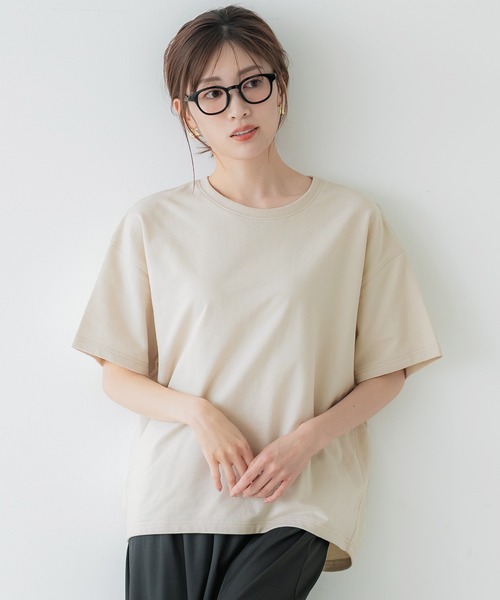 coca(coca)(コカ)の「バックタック裏毛トップス(Tシャツ/カットソー・レディース・ライトベージュ/ライトピンク・S/M/L)」の1枚目の写真