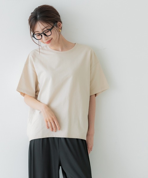 coca(coca)(コカ)の「バックタック裏毛トップス(Tシャツ/カットソー・レディース・ライトベージュ/ライトピンク・S/M/L)」の3枚目の写真