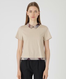 ブルーレーベルクレストブリッジ♡ベージュチェック可愛いカットソー　バーバリー ブルーレーベルクレストブリッジ♡ベージュチェック可愛い