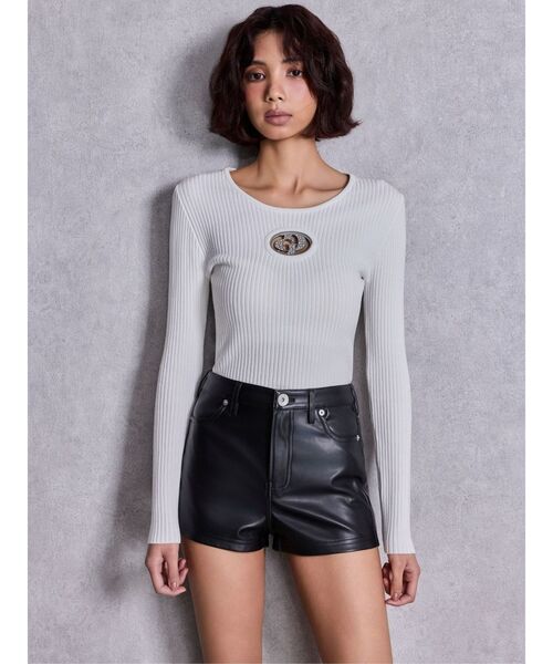 ハイウエストフェイクレザーショートパンツ（その他パンツ）｜GYDA