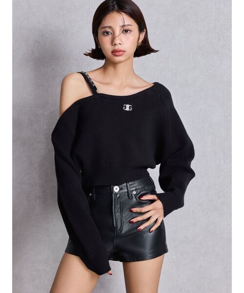 ハイウエストフェイクレザーショートパンツ（その他パンツ）｜GYDA