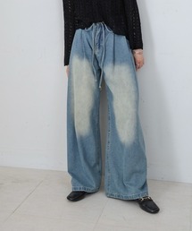 Bab | 【M・Lサイズ展開】ウエストデザイン　ルーズデニムパンツ(その他パンツ)