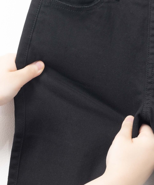 NAVY（ネイビー）の「NAVY のびるモン ツイルストレッチ スキニーギャザーパンツ（デニムパンツ・キッズ・ブルー/ライトブルー/ブラック系その他/ブラック・140/130/120/160/150）」の12枚目の写真