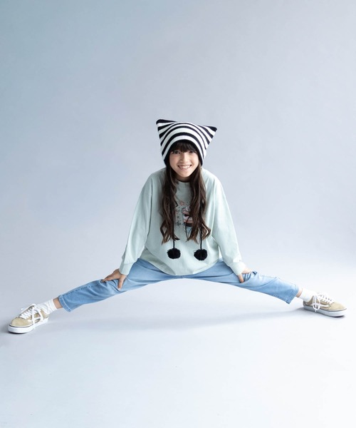 NAVY（ネイビー）の「NAVY のびるモン ツイルストレッチ スキニーギャザーパンツ（デニムパンツ・キッズ・ブルー/ライトブルー/ブラック系その他/ブラック・140/130/120/160/150）」の21枚目の写真