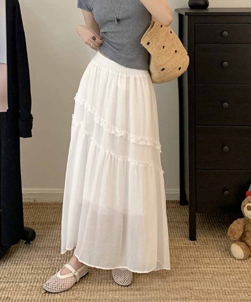 shoppinggo(ショッピングゴー)の「Aラインスカート レディース フレアスカート(スカート・レディース・ブルー/ホワイト・M)」の11枚目の写真