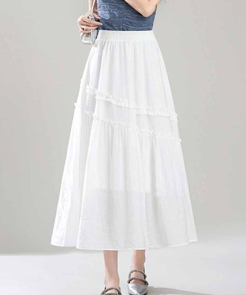 shoppinggo(ショッピングゴー)の「Aラインスカート レディース フレアスカート(スカート・レディース・ブルー/ホワイト・M)」の16枚目の写真