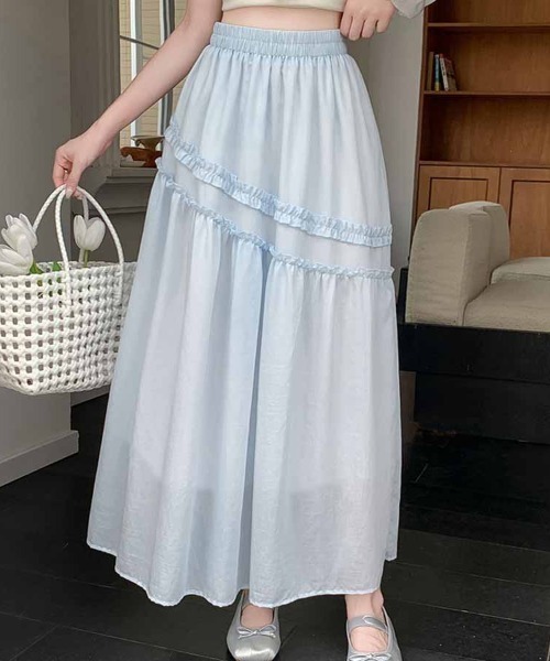 shoppinggo(ショッピングゴー)の「Aラインスカート レディース フレアスカート(スカート・レディース・ブルー/ホワイト・M)」の17枚目の写真