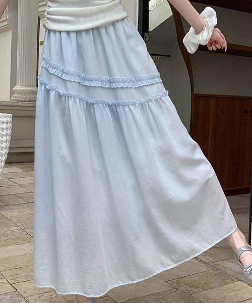 shoppinggo(ショッピングゴー)の「Aラインスカート レディース フレアスカート(スカート・レディース・ブルー/ホワイト・M)」の22枚目の写真