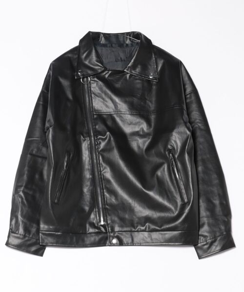 セール】HYDRA オーバーサイズ シンセティックレザー ライダース