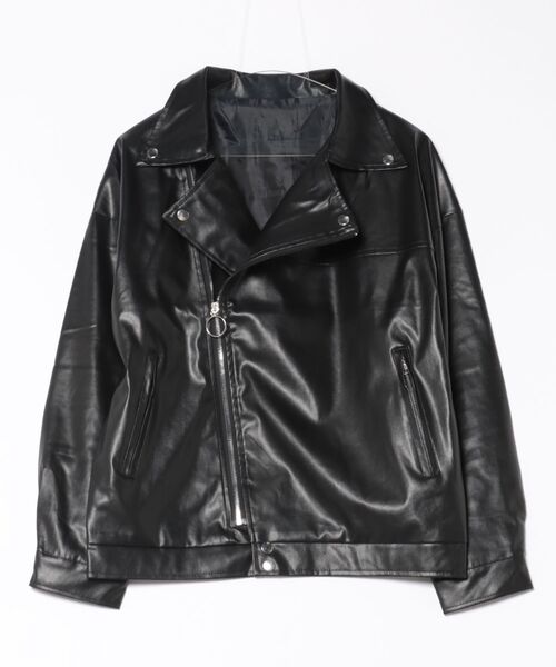 セール】HYDRA オーバーサイズ シンセティックレザー ライダース