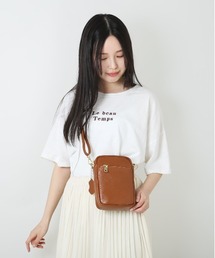 COOCO シュリンクレザー縦型ミニショルダーバッグ