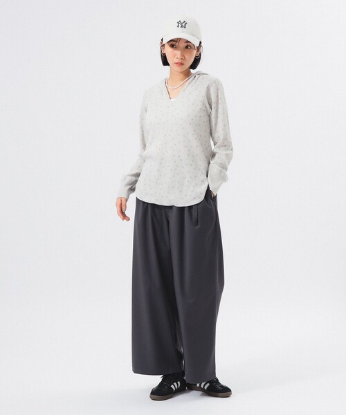 BEAMS BOY(ビームスボーイ)の「【1/15再値下げ】フラワー サーマル パーカー(Tシャツ/カットソー・レディース・オフホワイト/ライトグレー・ONE SIZE)」の6枚目の写真