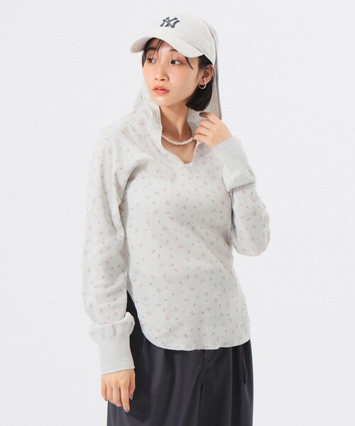 BEAMS BOY(ビームスボーイ)の「【1/15再値下げ】フラワー サーマル パーカー(Tシャツ/カットソー・レディース・オフホワイト/ライトグレー・ONE SIZE)」の7枚目の写真