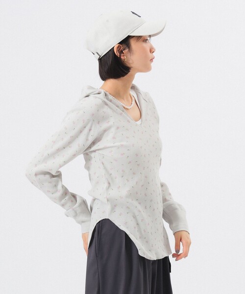 BEAMS BOY(ビームスボーイ)の「【1/15再値下げ】フラワー サーマル パーカー(Tシャツ/カットソー・レディース・オフホワイト/ライトグレー・ONE SIZE)」の9枚目の写真