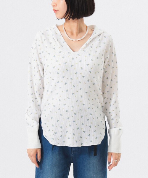 BEAMS BOY(ビームスボーイ)の「【1/15再値下げ】フラワー サーマル パーカー(Tシャツ/カットソー・レディース・オフホワイト/ライトグレー・ONE SIZE)」の12枚目の写真