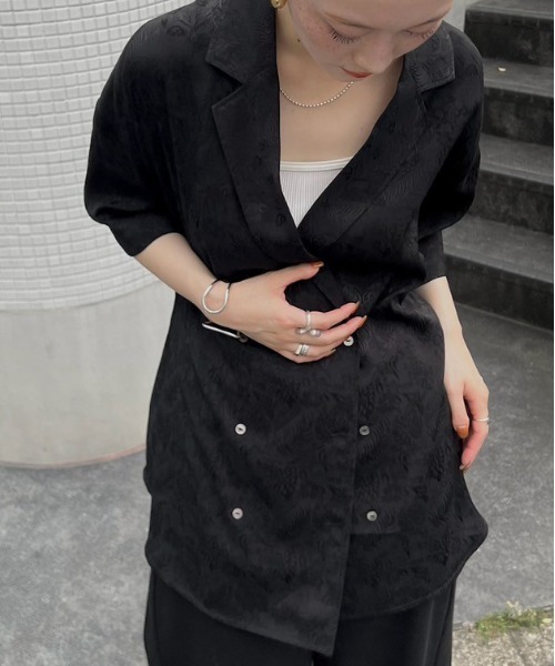 SUMMER JACQUARD OVER SHIRT JACKET（テーラードジャケット