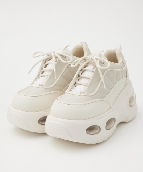 SLY（スライ）の「【再入荷】AIR PLATFORM SNEAKER エアー プラットフォーム スニーカー（スニーカー・レディース・アイボリー/ブラック・SMALL/MEDIUM/LARGE）」の4枚目の写真