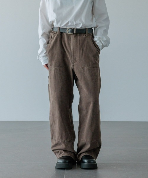 LOWRYS FARM(ローリーズファーム)の「【LFM(U)】デニムダブルニーパンツ 571358(デニムパンツ・メンズ・ブラック/ブラウン・MEDIUM/LARGE)」の2枚目の写真