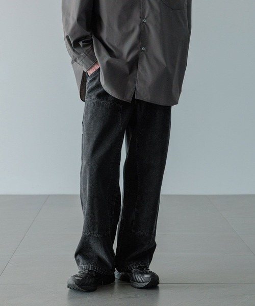 LOWRYS FARM(ローリーズファーム)の「【LFM(U)】デニムダブルニーパンツ 571358(デニムパンツ・メンズ・ブラック/ブラウン・MEDIUM/LARGE)」の14枚目の写真