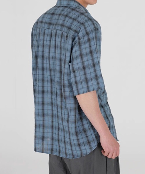 NOWLE(ノウル)の「【NOWLE】シアサッカー チェック 半袖 ボタン シャツ(シャツ/ブラウス・メンズ・ダークグレー/ブルー・X-LARGE/MEDIUM/LARGE)」の12枚目の写真