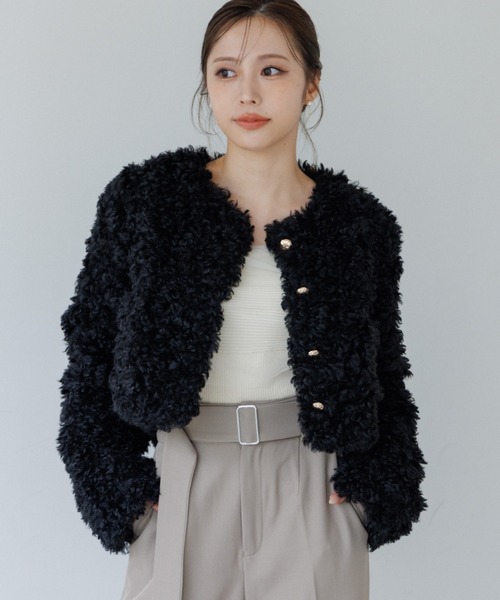 poodle no-collar jacket（プードルノーカラージャケット）（ノー