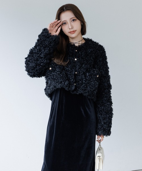 poodle no-collar jacket（プードルノーカラージャケット）（ノー