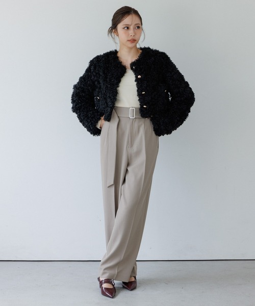 poodle no-collar jacket（プードルノーカラージャケット）（ノー