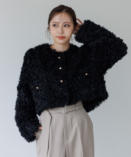 poodle no-collar jacket（プードルノーカラージャケット）（ノー