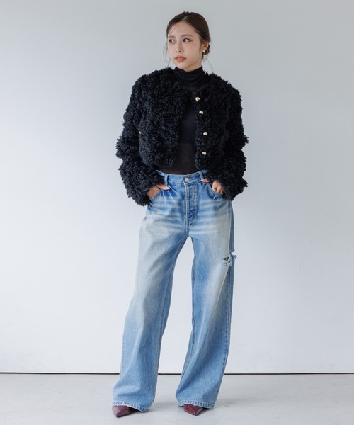 poodle no-collar jacket（プードルノーカラージャケット）（ノー