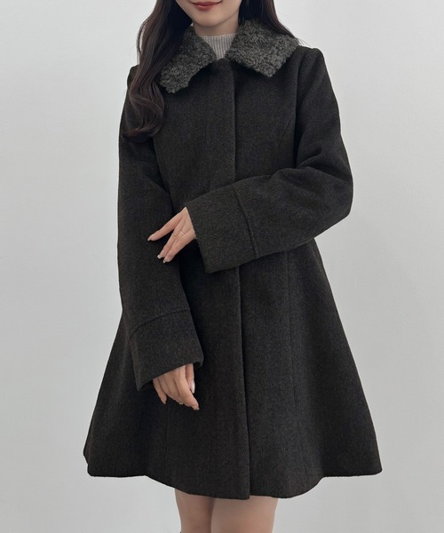 セール】2wayカラーウエストシェイプミドルコート（ステンカラーコート