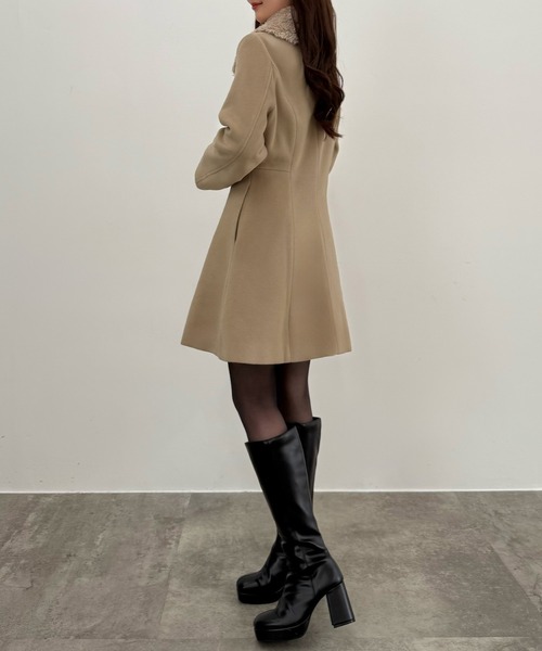 セール】2wayカラーウエストシェイプミドルコート（ステンカラーコート