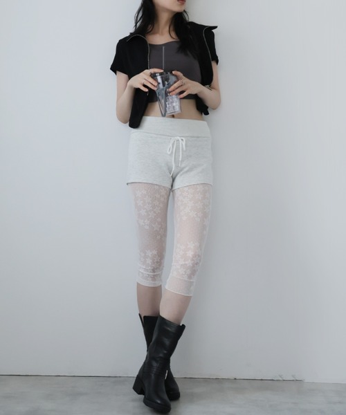 星柄レースレギンスハーフパンツ（その他パンツ）｜Ulysses