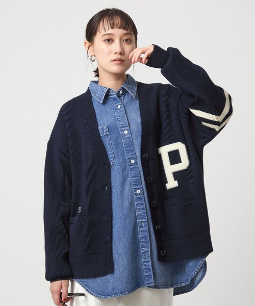 フェローズ　レタードカーディガン　ネイビー　38サイズ フェローズ レタードカーディガン ネイビー 38サイズ