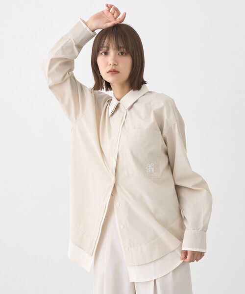 earth music&ecology(アースミュージックアンドエコロジー)の「レイヤードストライプシャツ(シャツ/ブラウス・レディース・オフホワイト/サックスブルー/ベージュ・FREE)」の22枚目の写真