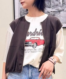 Right-on | 【HONEYSUCKLE ROSE】アシッド加工プリントＴシャツ(Tシャツ/カットソー)