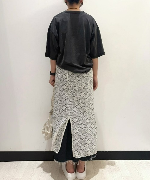 Right-on(ライトオン)の「【HONEYSUCKLE ROSE】【店舗で人気】アシッド加工プリントTシャツ(リラックスシルエット)(Tシャツ/カットソー・レディース・オフホワイト/ブルー/ダークグレー/その他1・L/M)」の20枚目の写真