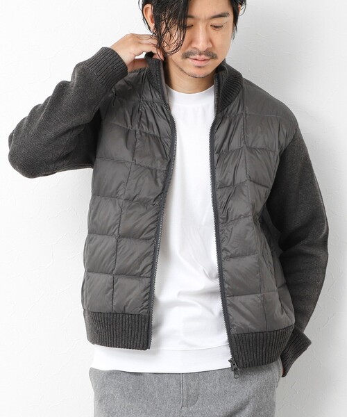 TAION（タイオン）の「【TAION/タイオン】別注HI NECK DOWN JKT WITH SLEEVE KNIT 25AW（ブルゾン・メンズ・ブラック/カーキ/チャコールグレー/ネイビー・L/M/XXL/XL）」の7枚目の写真